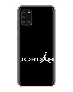 Чехол для Samsung Galaxy A31 (A315) с картинкой «Jordan White Logo»