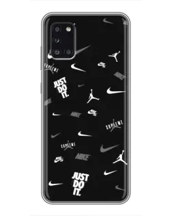 Чехол для Samsung Galaxy A31 (A315) с картинкой «Nike Black Pattern»
