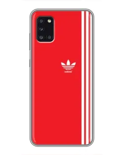 Чехол для Samsung Galaxy A31 (A315) с картинкой «Красный минимализм Adidas»