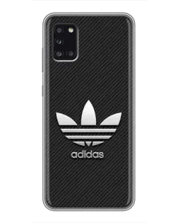 Чехол для Samsung Galaxy A31 (A315) с картинкой «Adidas Карбоновая текстура»