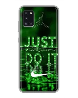 Чехол для Samsung Galaxy A31 (A315) с картинкой «Зеленый неоновый Nike»
