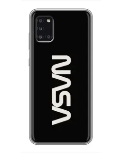 Чехол для Samsung Galaxy A31 (A315) с картинкой «NASA — вертикальный логотип»