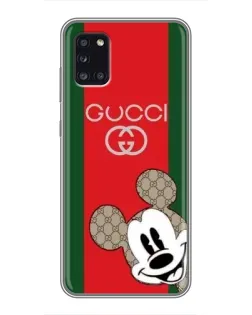 Чехол для Samsung Galaxy A31 (A315) с картинкой «Gucci — полосы и Микки»
