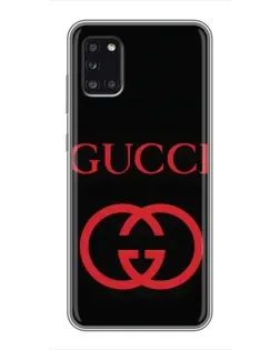 Чехол для Samsung Galaxy A31 (A315) с картинкой «Gucci — красный логотип»