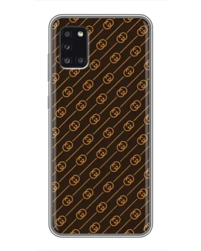 Чехол для Samsung Galaxy A31 (A315) с картинкой «Gucci — золотые диагонали» Чехол для Samsung Galaxy A31 (A315) с картинкой «Gucci — золотые диагонали»