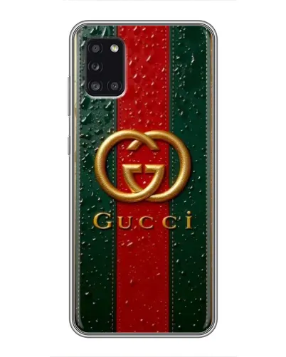 Чохол для Samsung Galaxy A31 (A315) з картинкою «Gucci — фірмова смуга та золото» Чохол для Samsung Galaxy A31 (A315) з картинкою «Gucci — фірмова смуга та золото»