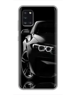 Чехол для Samsung Galaxy A31 (A315) с картинкой «Черная BMW — профиль»