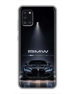 Чехол для Samsung Galaxy A31 (A315) с картинкой «BMW сквозь ночной город»