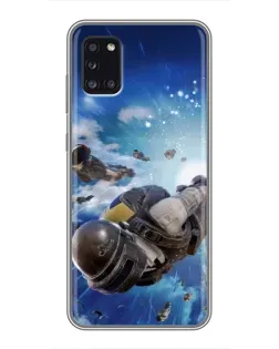 Чехол для Samsung Galaxy A31 (A315) с картинкой «Десант PUBG — прыжок»