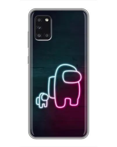 Чехол для Samsung Galaxy A31 (A315) с картинкой «Among Us неон-арт»