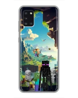 Чехол для Samsung Galaxy A31 (A315) с картинкой «Эндермен в лесу»