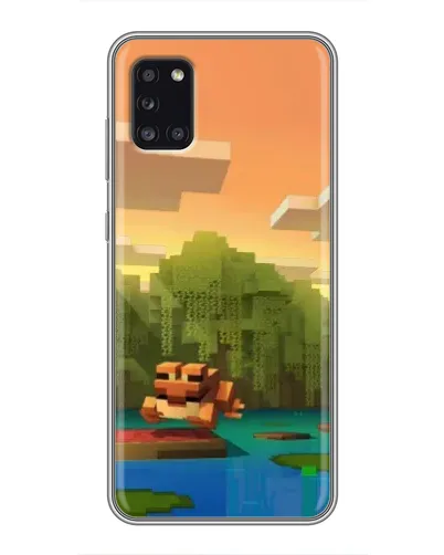 Чехол для Samsung Galaxy A31 (A315) с картинкой «Майнкрафт закат солнца»