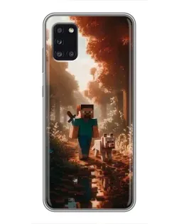 Чехол для Samsung Galaxy A31 (A315) с картинкой «Стив в лесу»