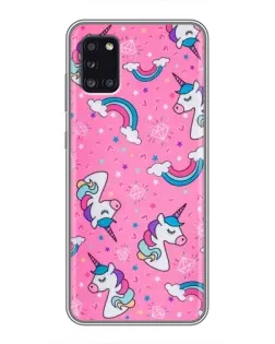 Чехол для Samsung Galaxy A31 (A315) с картинкой «Unicorn паттерн розовый»