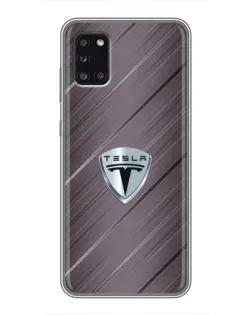 Чехол для Samsung Galaxy A31 (A315) с картинкой «Металлическая текстура Tesla»