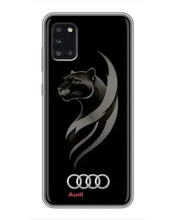 Чехол для Samsung Galaxy A31 (A315) с картинкой «Графика — пантера и Audi»