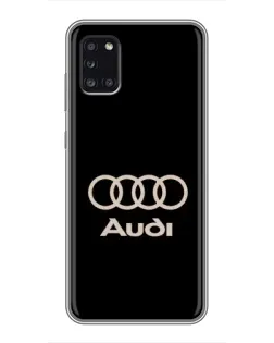 Чехол для Samsung Galaxy A31 (A315) с картинкой «Audi — золотой логотип»
