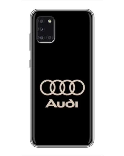 Чехол для Samsung Galaxy A31 (A315) с картинкой «Audi — золотой логотип»