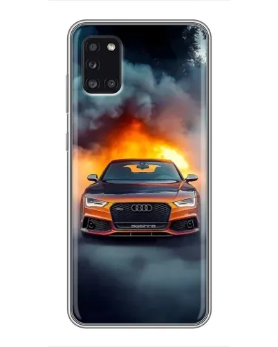 Чехол для Samsung Galaxy A31 (A315) с картинкой «Audi в огненном дыму»