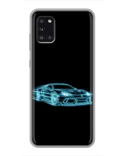 Чехол для Samsung Galaxy A31 (A315) с картинкой «Неоновый контур Lamborghini»