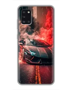 Чехол для Samsung Galaxy A31 (A315) с картинкой «Lamborghini красный дым»