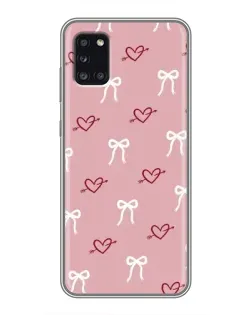 Чехол для Samsung Galaxy A31 (A315) с картинкой «Сердца и банты»
