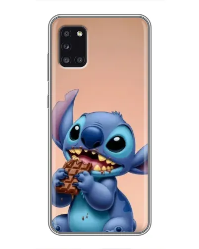 Чехол для Samsung Galaxy A31 (A315) с картинкой «Стич ест шоколад»