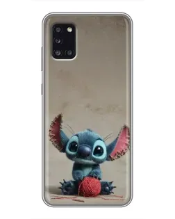 Чехол для Samsung Galaxy A31 (A315) с картинкой «Стич на коричневом фоне»