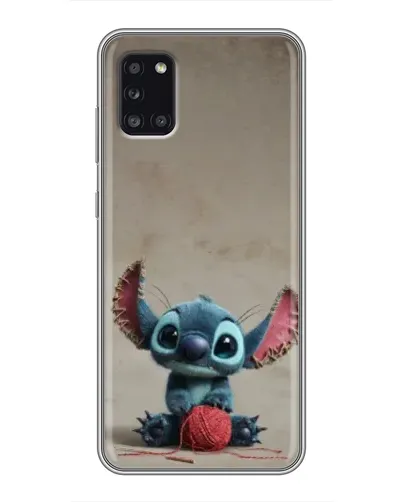 Чехол для Samsung Galaxy A31 (A315) с картинкой «Стич на коричневом фоне»