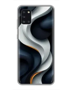 Чехол для Samsung Galaxy A31 (A315) с картинкой «Объемные черно-белые ленты»
