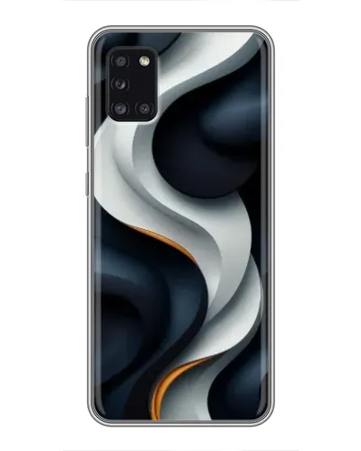 Чехол для Samsung Galaxy A31 (A315) с картинкой «Объемные черно-белые ленты» Чехол для Samsung Galaxy A31 (A315) с картинкой «Объемные черно-белые ленты»