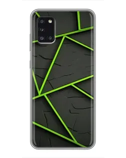Чехол для Samsung Galaxy A31 (A315) с картинкой «Зеленые геометрические линии»