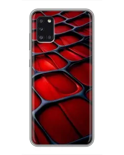 Чехол для Samsung Galaxy A31 (A315) с картинкой «Красная глянцевая сетка»