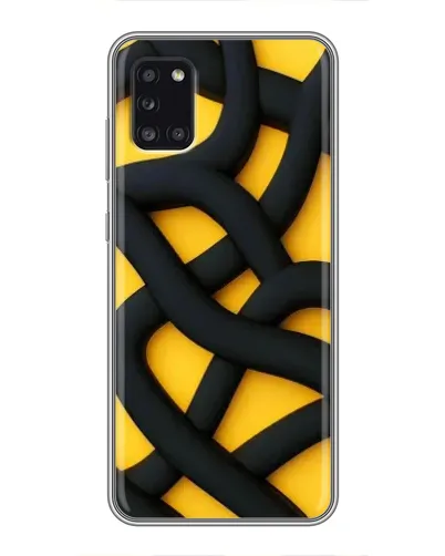 Чехол для Samsung Galaxy A31 (A315) с картинкой «Черное желтое переплетение» Чехол для Samsung Galaxy A31 (A315) с картинкой «Черное желтое переплетение»