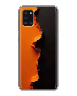 Чехол для Samsung Galaxy A31 (A315) с картинкой «Оранжевый разлом»