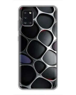 Чехол для Samsung Galaxy A31 (A315) с картинкой «Объемная темная решетка»