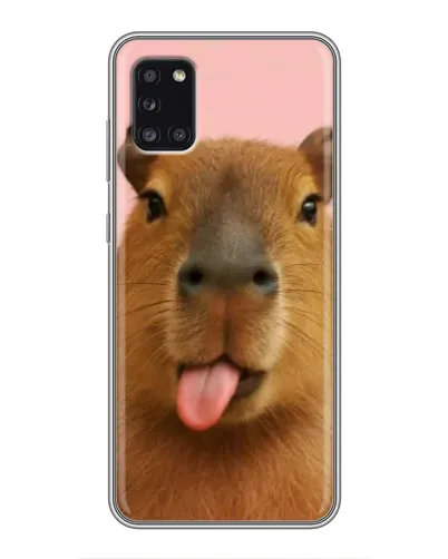 Чехол для Samsung Galaxy A31 (A315) с картинкой «Капибара с языком»