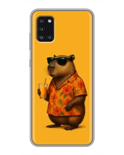 Чехол для Samsung Galaxy A31 (A315) с картинкой «Капибара на отдыхе»