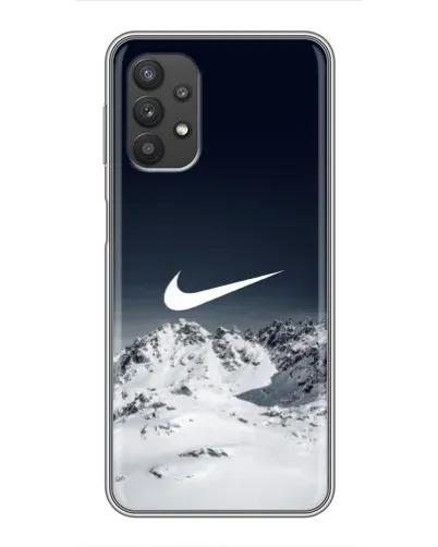 Чехол для Samsung Galaxy A32 (5G) с картинкой «Nike — зимние горы»