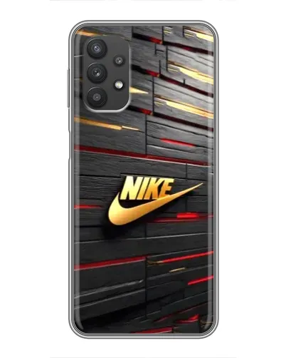 Чехол для Samsung Galaxy A32 (5G) с картинкой «Золотой Nike на металле»
