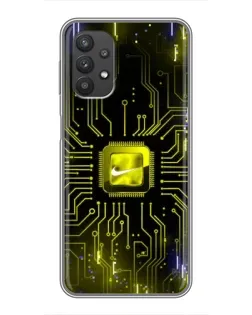 Чехол для Samsung Galaxy A32 (5G) с картинкой «Nike — золотая искра»