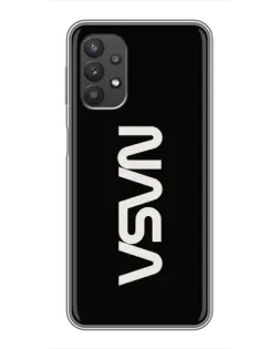 Чехол для Samsung Galaxy A32 (5G) с картинкой «NASA — вертикальный логотип»