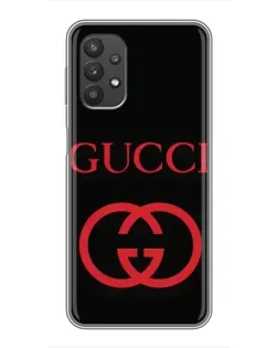 Чехол для Samsung Galaxy A32 (5G) с картинкой «Gucci — красный логотип»