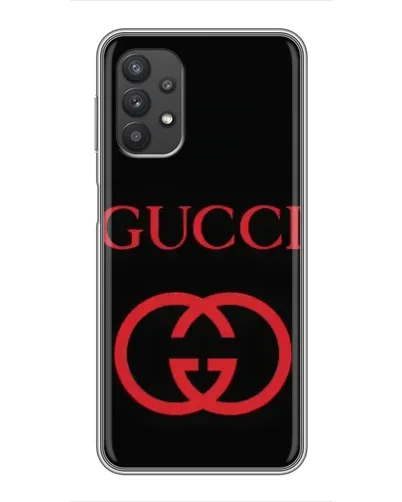 Чехол для Samsung Galaxy A32 (5G) с картинкой «Gucci — красный логотип»