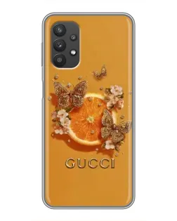 Чехол для Samsung Galaxy A32 (5G) с картинкой «Gucci — золотые бабочки»