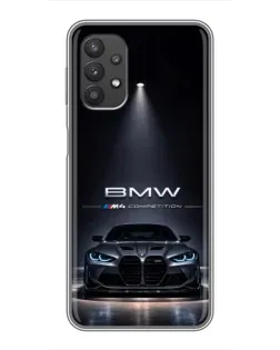 Чехол для Samsung Galaxy A32 (5G) с картинкой «BMW сквозь ночной город»