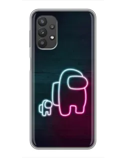 Чехол для Samsung Galaxy A32 (5G) с картинкой «Among Us неон-арт»