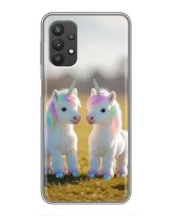 Чехол для Samsung Galaxy A32 (5G) с картинкой «Пара единорогов»