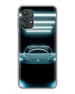 Чехол для Samsung Galaxy A32 (5G) с картинкой «Tesla в неоне»