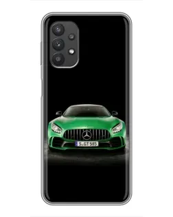 Чехол для Samsung Galaxy A32 (5G) с картинкой «Mercedes — неоновый лого»